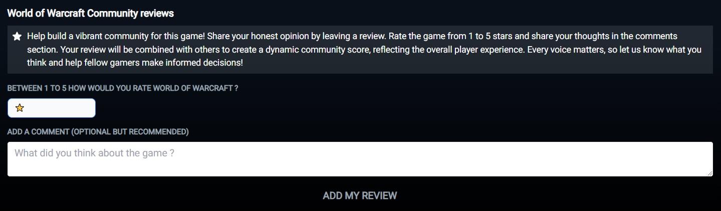 How to add game review
